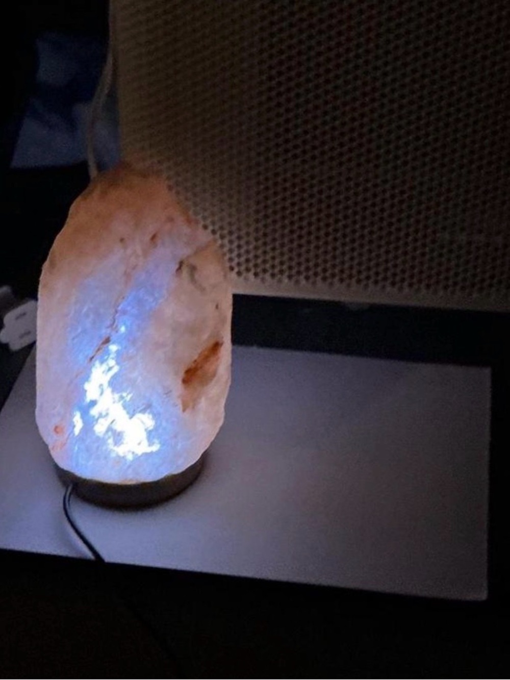 Othr Salt Rock Lamp with Blue Accent